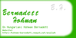 bernadett hohman business card